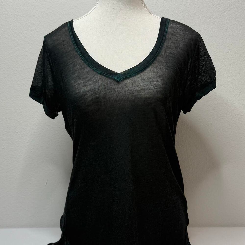 Rock & Republic Size XS Black-Blueish Sheer Y2K -Grunge Layering Top